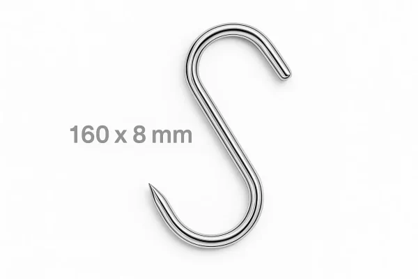 heavy duty stainless steel s hooks 160x8mm 100kg capacity