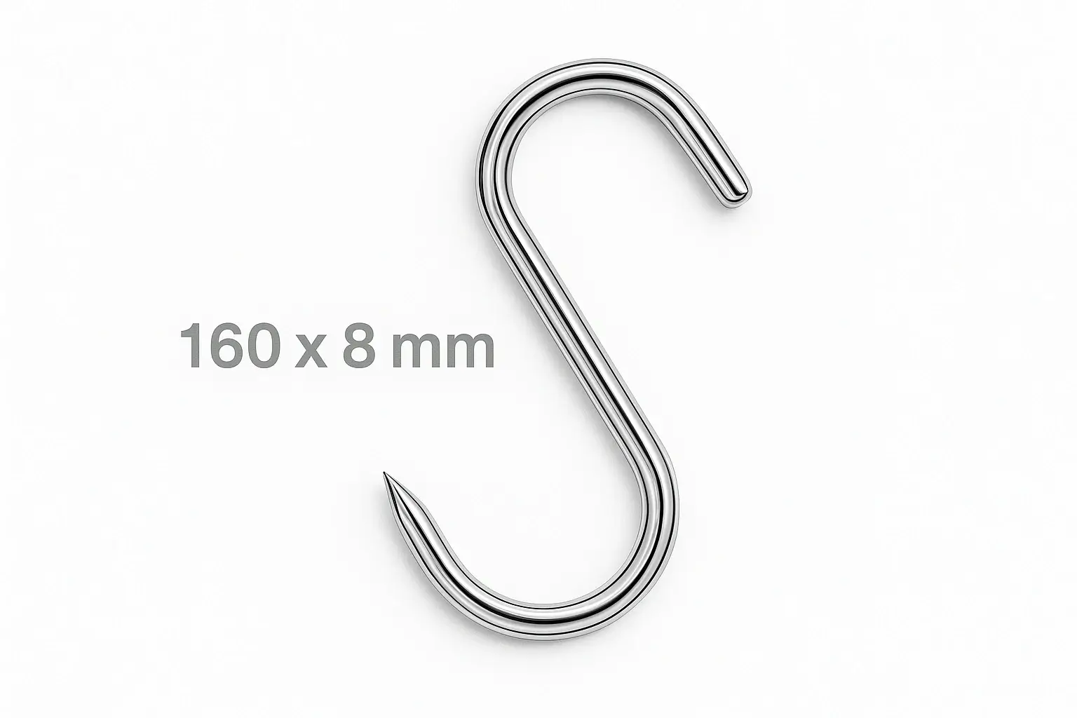 heavy duty stainless steel s hooks 160x8mm 100kg capacity