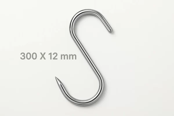 heavy duty stainless steel s hooks 300x12mm 200kg capacity
