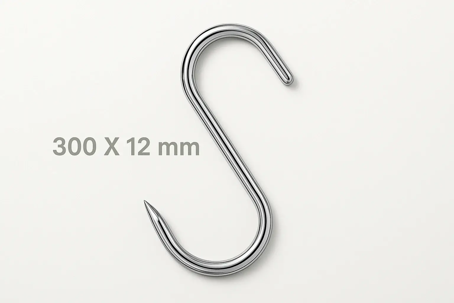 heavy duty stainless steel s hooks 300x12mm 200kg capacity