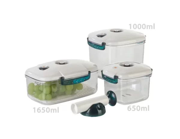 LAVA 4-Piece Acrylic Vacuum Container Set - Complete Food Preservation System - Image 2