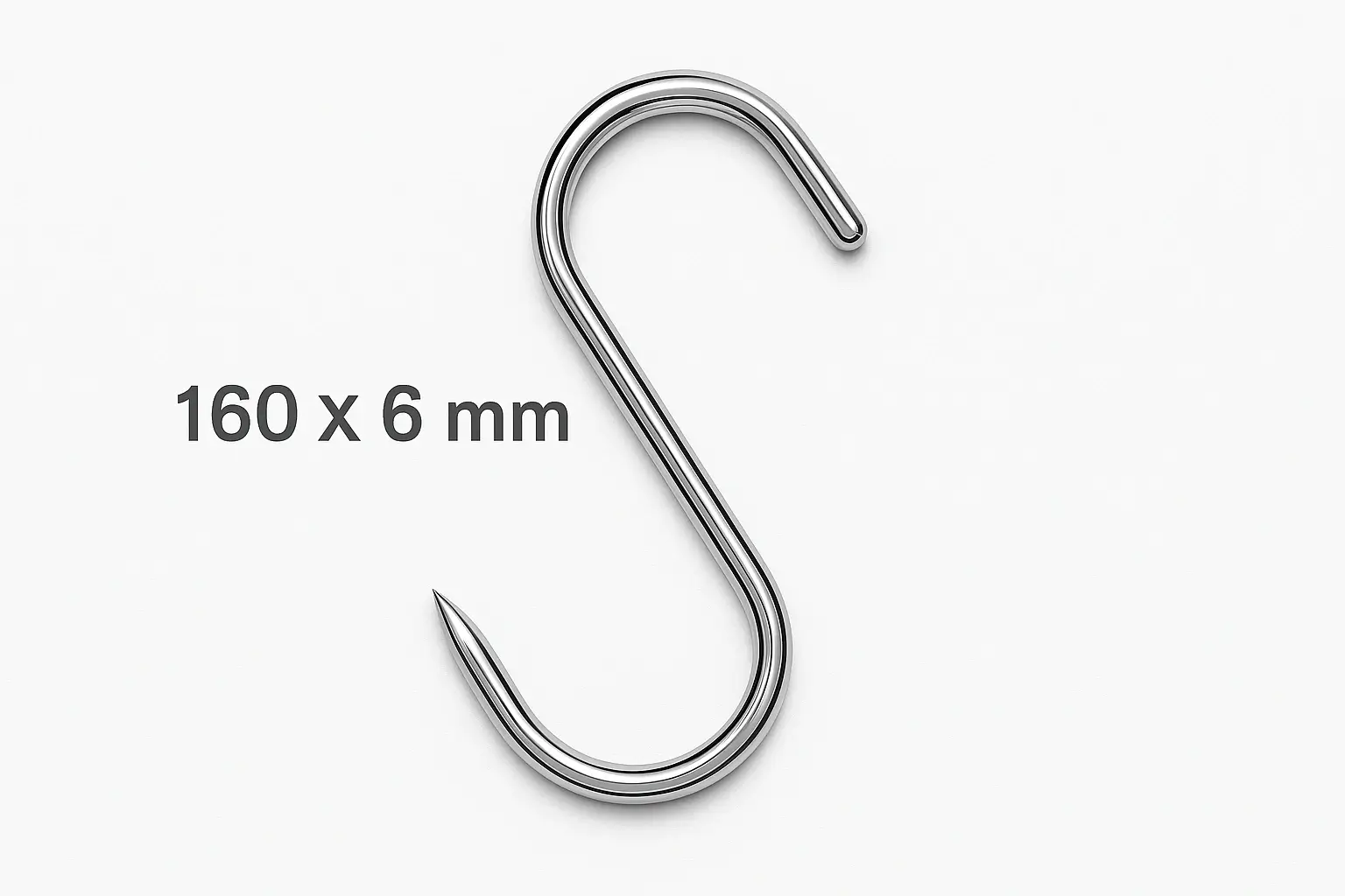 premium stainless steel s hooks 160x6mm 60kg capacity