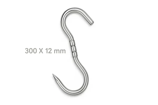 professional swivel hooks stainless steel 300x12mm 200kg capacity