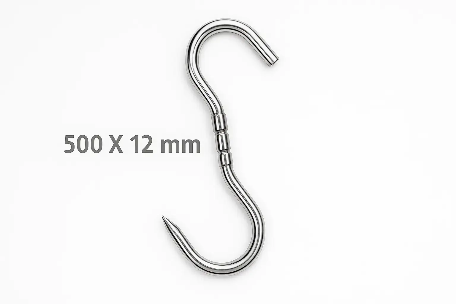 professional xl swivel hooks stainless steel 500x12mm 250kg capacity